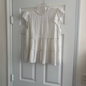 White Eyelet Lace Blouse